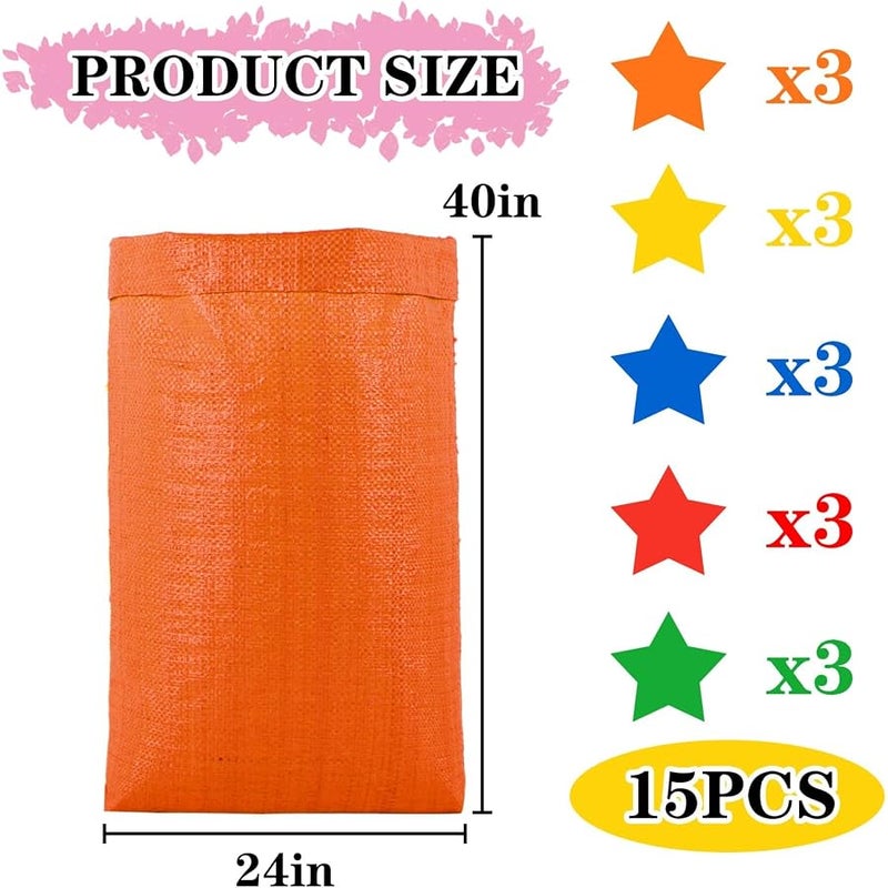 Lovyno 15Pcs Potato Sack Race Bags Large Size Game Race Bag Set Suitable for Carnival Easter Christmas Outside Lawn Sports Games, Birthday Parties, Outdoor Family Gatherings, Barbecues - Image 2