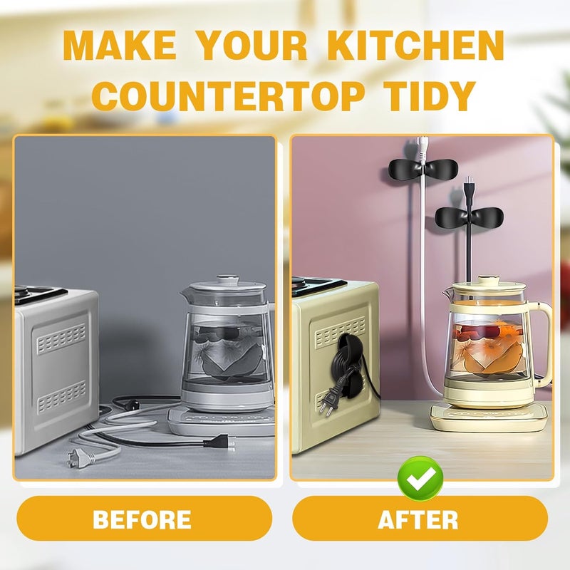 Keva Cord Organizer for Appliances, 6PCS Upgraded Kitchen Appliance Cord Organizer Stick On, Wire Organizers, Cord Holders, Command Hooks, Cord Wrapper for Appliances, Pressure Cooker, Mixers - Image 2