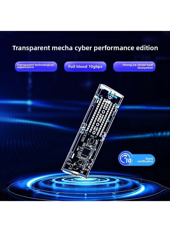 ORICOm.2 Hard Disk Box SSD Solid State Transparent Mobile Hard Disk Box SsdM2 External Shell Nvme Reader-Color:Aluminum Alloy [M.2 NVME] Fin Heat Dissipation-10 Gbit/s-with Double Wire  - Image 3