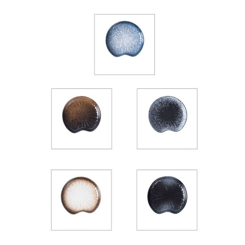 Ceramic Tableware Food Serving Plate Fish Salad Dishes Leaf Pattern Snack Tray Plate for Restaurant (5 Inches Dark ) - Image 2