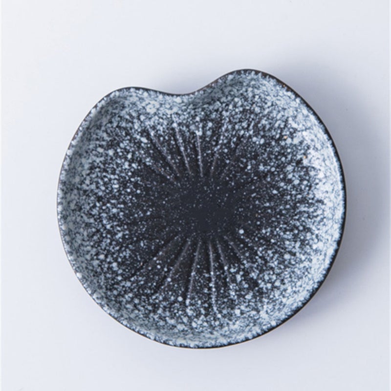 Ceramic Tableware Food Serving Plate Fish Salad Dishes Leaf Pattern Snack Tray Plate for Restaurant (5 Inches Dark ) - Image 5