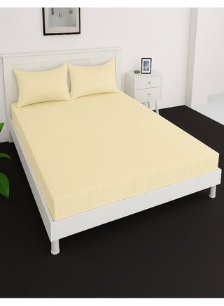 Deep Fitted Bed Sheet +2Pcs Pillow Covers, King/Queen/Double/Single Sizes, Color Cream, Depth 30cm - pzsku/Z25950FC86772CF6F28E6Z/45/1750561607/ff961413-66ee-440b-b638-55dcfdb60631