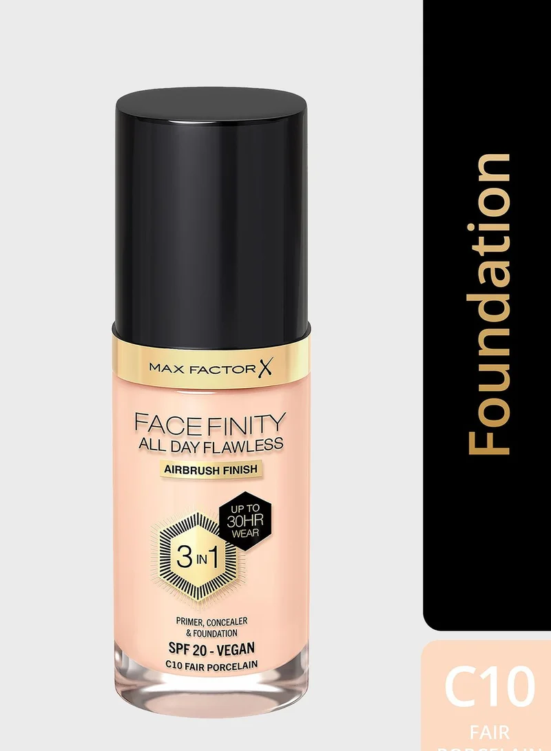 Max Factor Max Factor Facefinity All Day Flawless Foundation - C10 Fair Porcelain, 30ml
