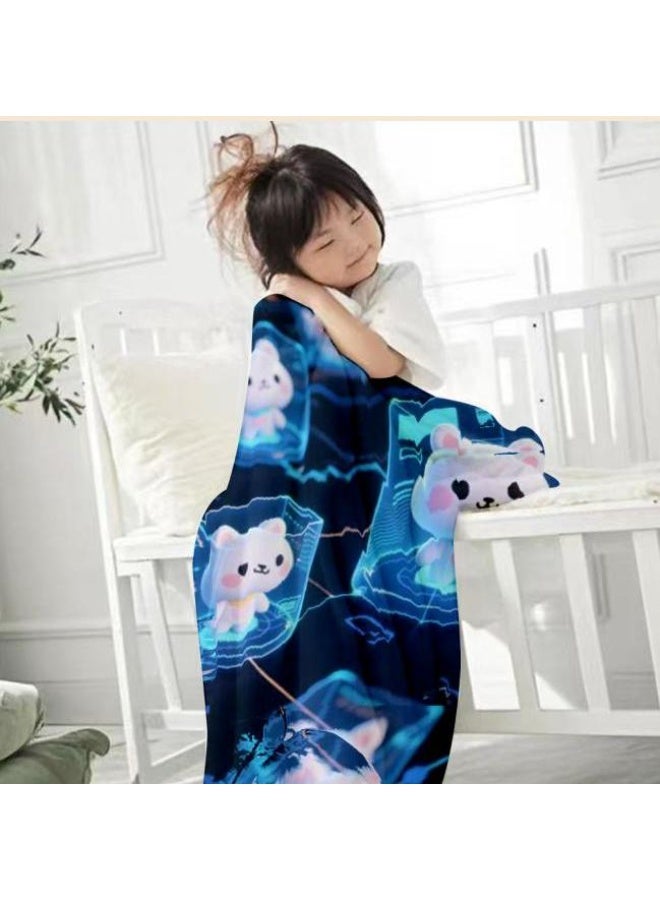 عام بطانية رقيقة من الفانيلا الكرتونية للأطفال والرضع (دافئة ومريحة، ومناسبة للنوم والألعاب) 70 سم * 100 سم - Image 2