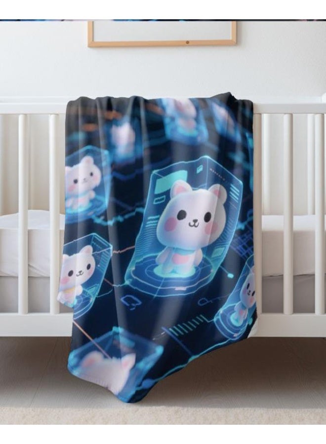 عام بطانية رقيقة من الفانيلا الكرتونية للأطفال والرضع (دافئة ومريحة، ومناسبة للنوم والألعاب) 70 سم * 100 سم - Image 3