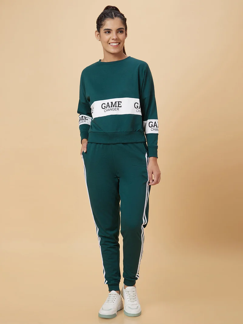 globus Women Green High-Rise Joggers