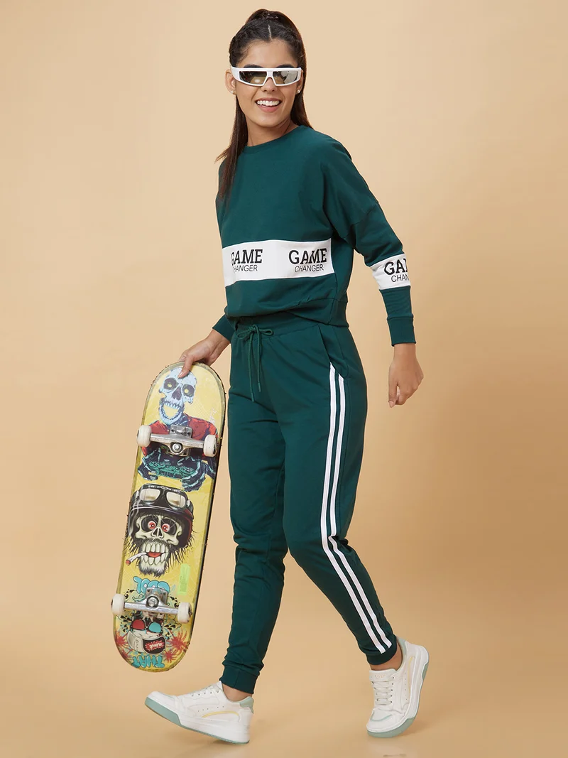 globus Women Green High-Rise Joggers