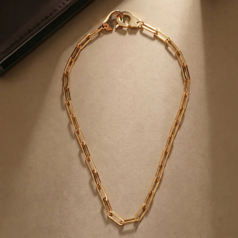 Palmonas  18K Gold Tone Plated Classic Paperlink Chain For Women - Waterproof & Anti-Tarnish for Women | Best Price UAE