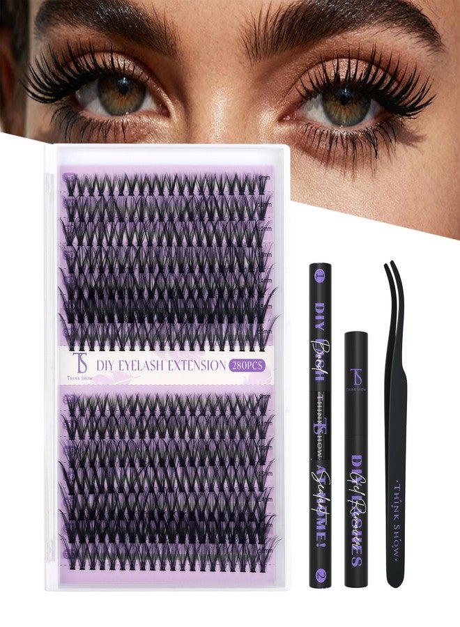 Thinkshow THINK SHOW Lash Clusters Kit 30D 9-16mm 280pcs Wispy Lash Clusters Kit with Bond and Seal,Tweezers,Remover Natural Cluster Eyelash Extensions for Beginners(30D) - Image 1