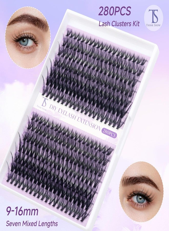 Thinkshow THINK SHOW Lash Clusters Kit 30D 9-16mm 280pcs Wispy Lash Clusters Kit with Bond and Seal,Tweezers,Remover Natural Cluster Eyelash Extensions for Beginners(30D) - Image 5