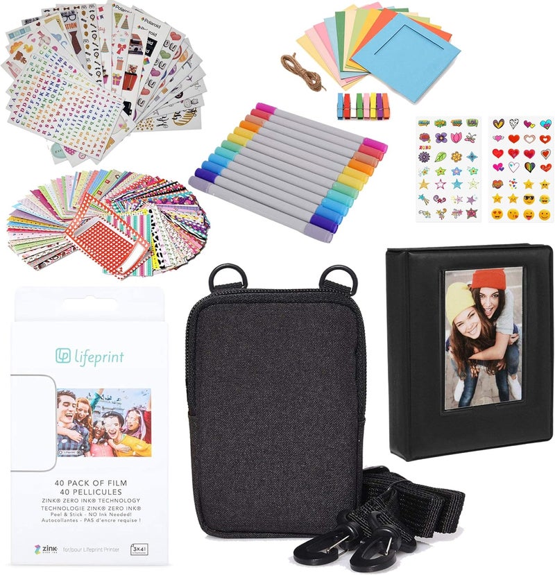 Lifeprint Lifeprint 3x4 Premium Zink Photo Paper 40 Pack Accesory Kit with Photo Album Case Stickers Markers - Image 1