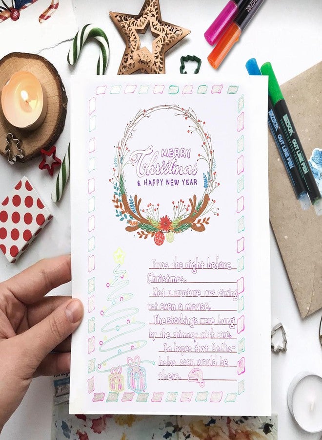 ZSCM QUALITY DECIDES THE FUTURE ZSCM 21 Colors Shimmer Glitter Markers Outline Pen, Teen Girl Gifts Trendy Stuff, Double Line Super Squiggles Metallic Glitter Pens, Art Supplies Crafts Gifts 4-16 for Tween Girls - Image 4