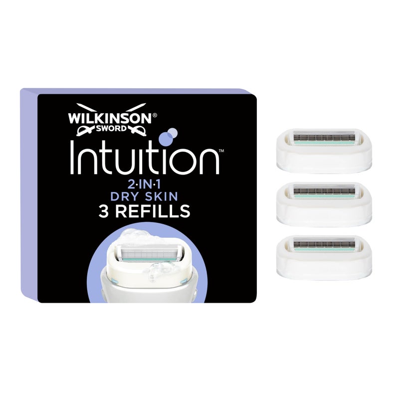 Wilkinson Sword Intuition Dry Skin Razor Blades for Women Pack of 3 - Image 3