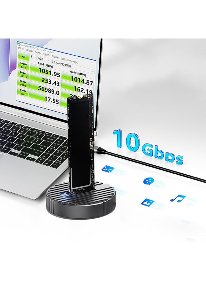 GHD-D21 M.2 NVMe/SATA SSD Docking Station – USB 3.2 Gen 2 10Gbps Tool-Free External SSD Enclosure Adapter - Image 4