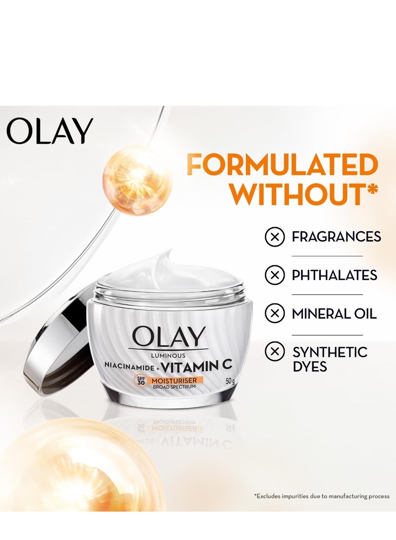 Olay Vitamin C Face Cream with SPF30 l Brightens Skin and Reveals Glow | Smooth Texture with Niacinamide l Paraben and Sulphate Free | Normal, Oily, Dry and Combination Skin l 50g - Image 3
