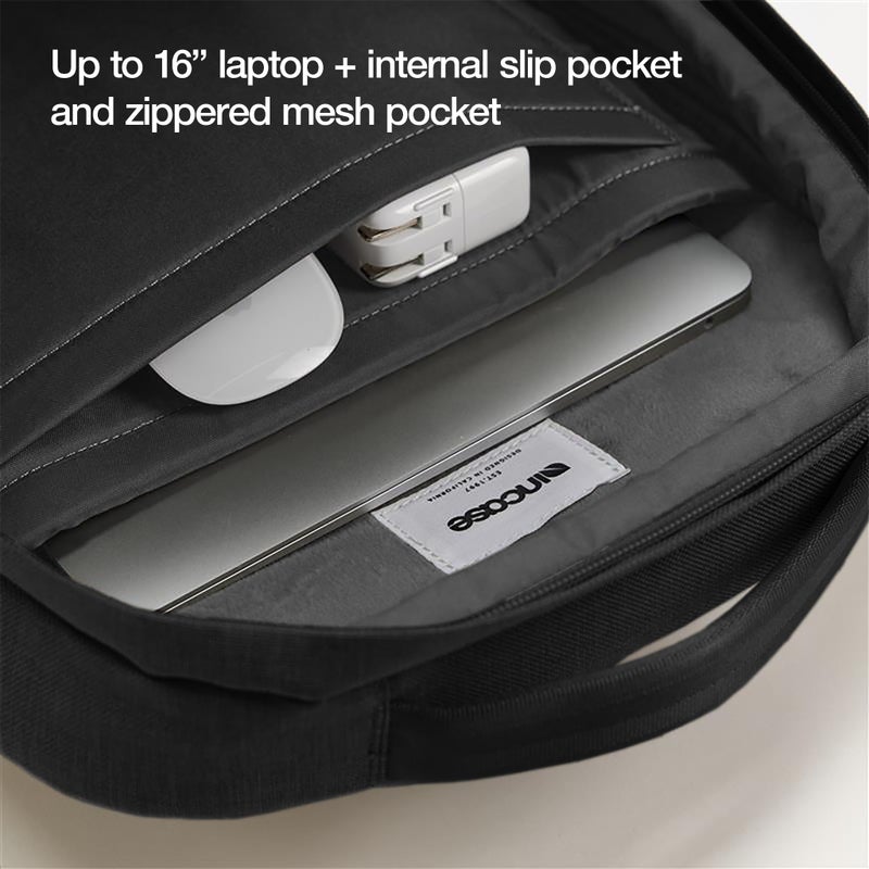 Incase Crosstown Backpack â€“ 20L Everyday Laptop Backpack for Work, Travel â€“ 16" Faux Fur Laptop Sleeve, External Front Pocket, Water Bottle Pockets, Travel Pass Through - Black - Image 4