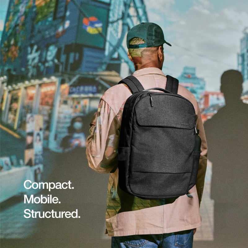 Incase Crosstown Backpack â€“ 20L Everyday Laptop Backpack for Work, Travel â€“ 16" Faux Fur Laptop Sleeve, External Front Pocket, Water Bottle Pockets, Travel Pass Through - Black - Image 2