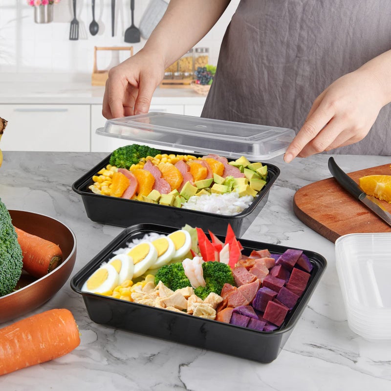 MUCHII 34 oz Meal Prep Container With Lids  [30 Pack] Big To Go Containers With Lids  Plastic Food Containers  Disposable Lunch Containers Microwave and Freezer Safe - Image 5