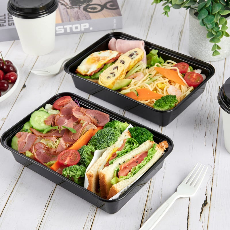 MUCHII 34 oz Meal Prep Container With Lids  [30 Pack] Big To Go Containers With Lids  Plastic Food Containers  Disposable Lunch Containers Microwave and Freezer Safe - Image 3