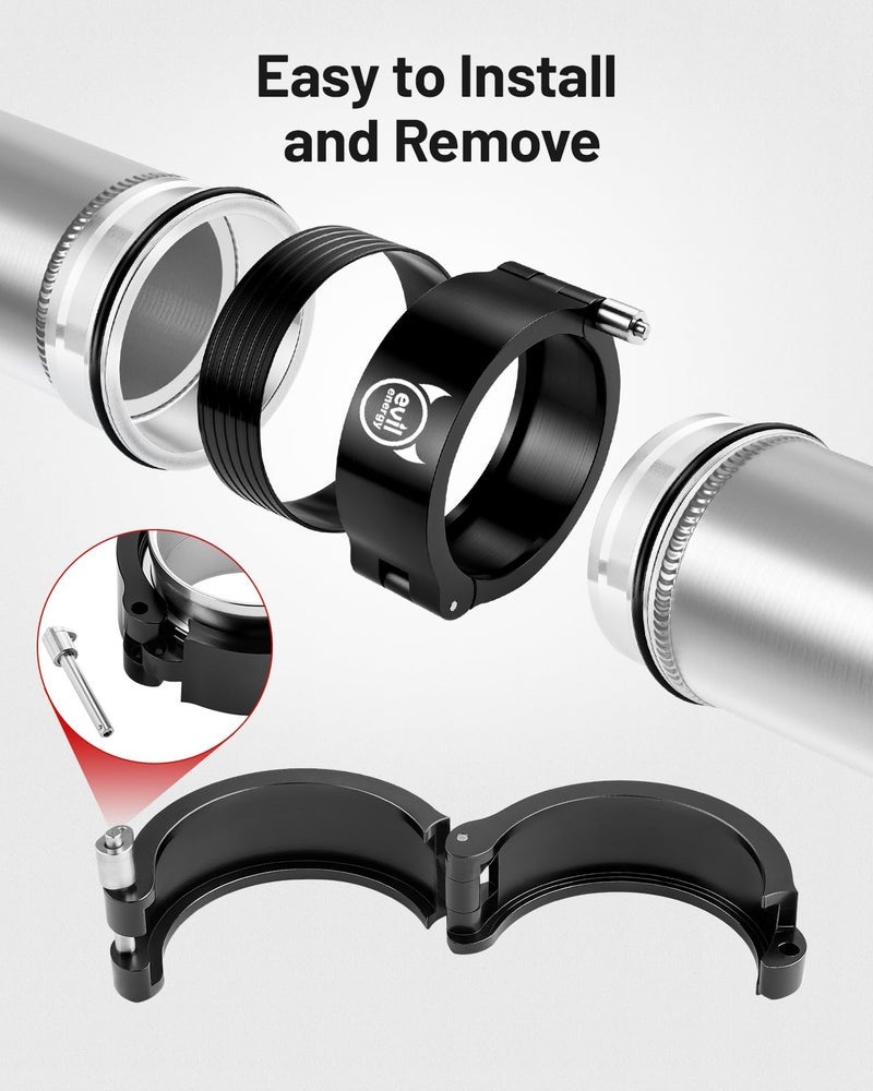 EVIL ENERGY V Band Aluminum, Quick Release V Band Clamp with Flange Intake Intercooler Pipe Clamp (1, 2.5") - Image 2