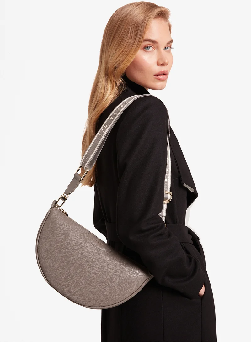 Ted Baker Webbing Leather Half Moon Crossbody Bag
