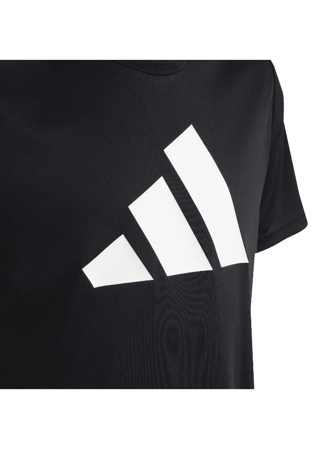 adidas تيشيرت تدريب أسود بشعار يو تر-إس للأطفال من - سنوات