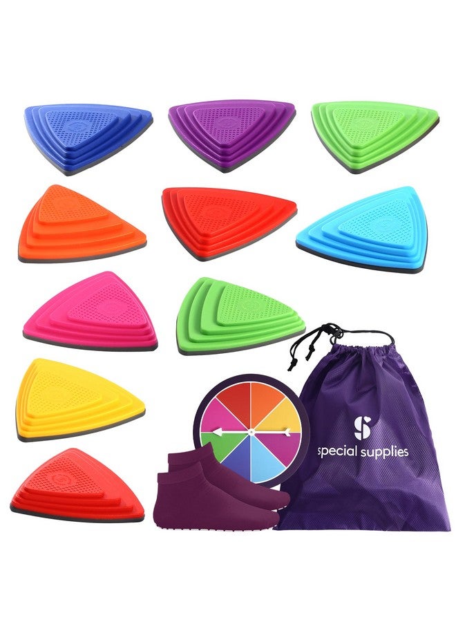 Special Supplies 10 Stepping Stones For Kids Indoor And Outdoor Balance Blocks Promote Coordination, Balance Strength Child Safe Rubber, Non-Slip Edging - Image 1