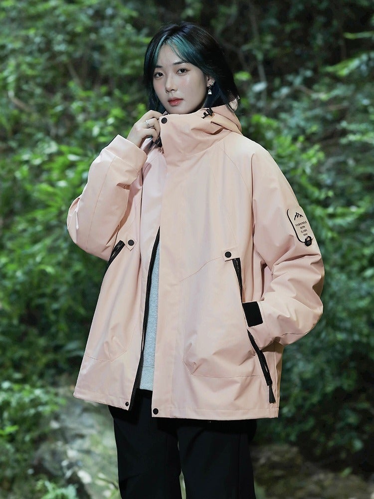 Qi Ta 3-in-1 Outdoor Jacket for Women, Waterproof Windproof Hiking Coat with Detachable Fleece Liner, Customizable Logo, Winter Sports Outerwear - Image 1