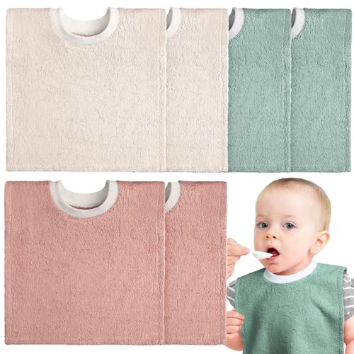 Foaincore 6 Pcs Pullover Baby Bibs Cotton Terry Toddler Absorbent Infant for Feeding and Drooling Towel Bib Vivid Color - Image 1