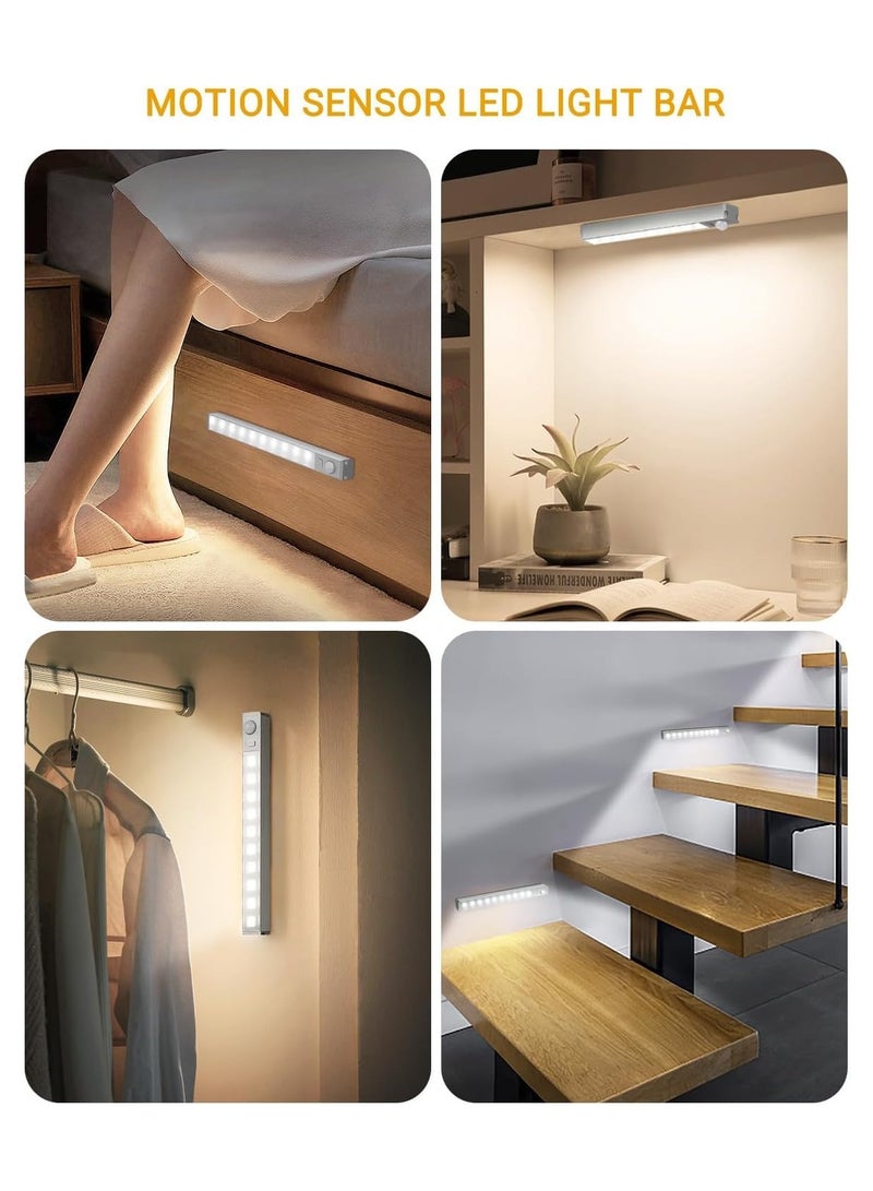 SOLARAE Motion Sensor Cupboard Lights Indoor, LED Automatic Night Light Cabinet Light, Cool White Kitchen Rechargeable Magnetic Light for Closet, Cabinet, Stairs, Drawer, Pantry, Cupboard, Wardrobe (3Pcs) - Image 3