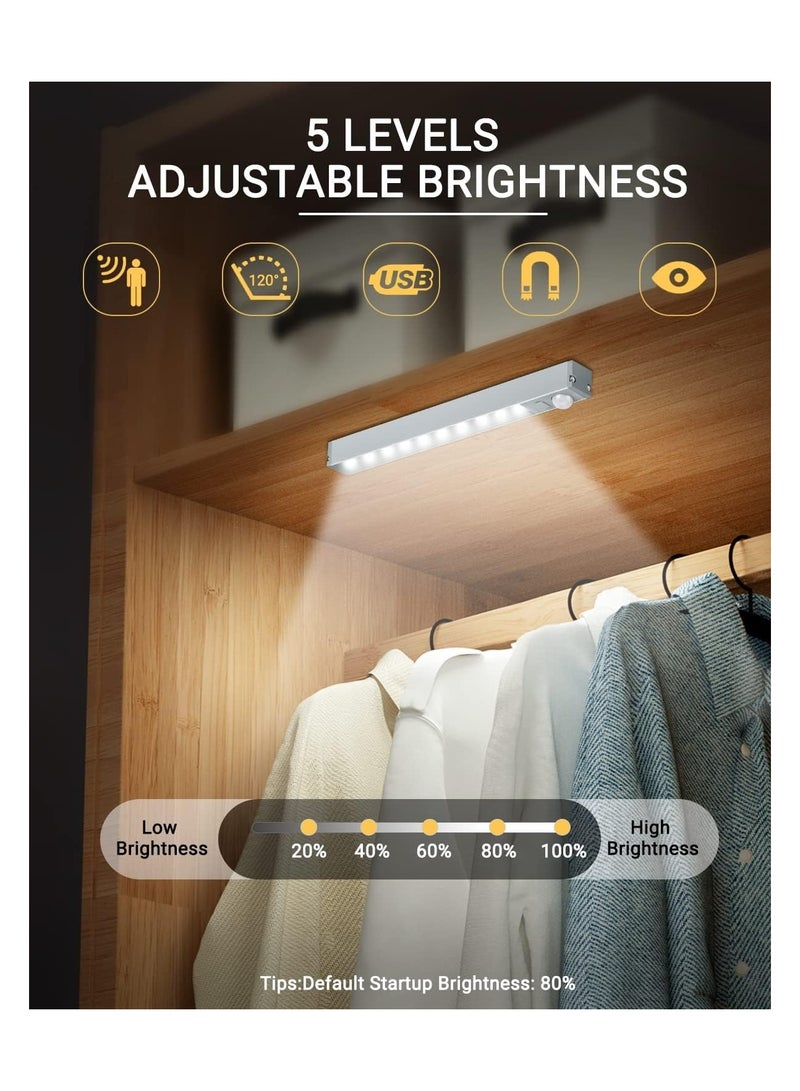 SOLARAE Motion Sensor Cupboard Lights Indoor, LED Automatic Night Light Cabinet Light, Cool White Kitchen Rechargeable Magnetic Light for Closet, Cabinet, Stairs, Drawer, Pantry, Cupboard, Wardrobe (3Pcs) - Image 2