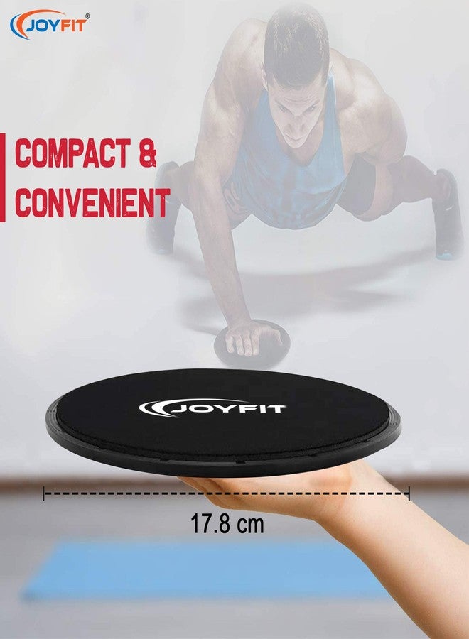 JoyFit Exercise Core Sliders- Dual Sided Exercise Gliding Discs, Ab, Back, Hip, and Leg, Exercise Gear for Gym, Home, Yoga, Strengthen Abdomen, Improve Balance. Ideal for Men and Women Pair (Black) - Image 3