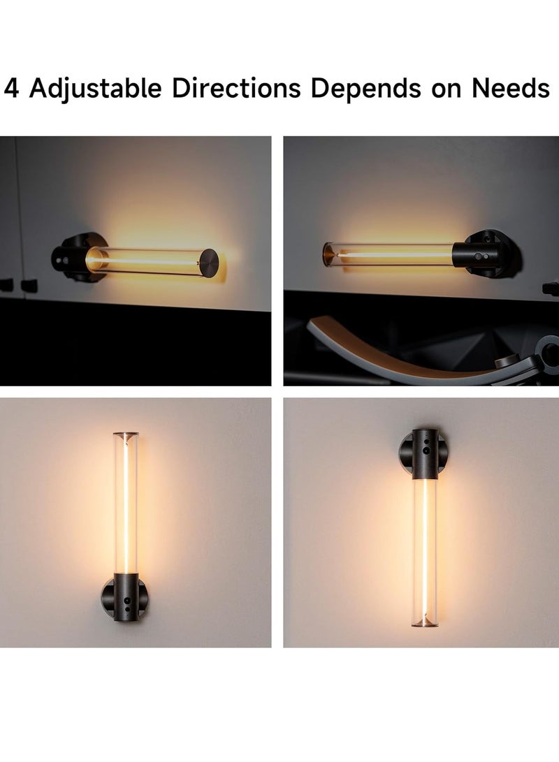 Multifunctional rechargeable LED light: flashlight, table lamp and magnetic wall light, featuring a warm light that is comfortable for the eyes and a smart sensor, with a luxurious transparent glass design. - Image 2