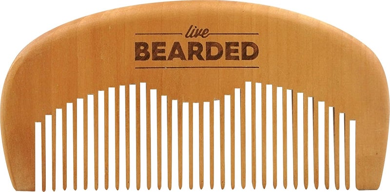 Live Bearded Premium AllNatural Wooden Beard Comb  AntiStatic  Reduce Snagging Damage and Ingrown Hairs  Keep Mustache Off Your Lip  Fits in Pocket  Easy Daily Grooming