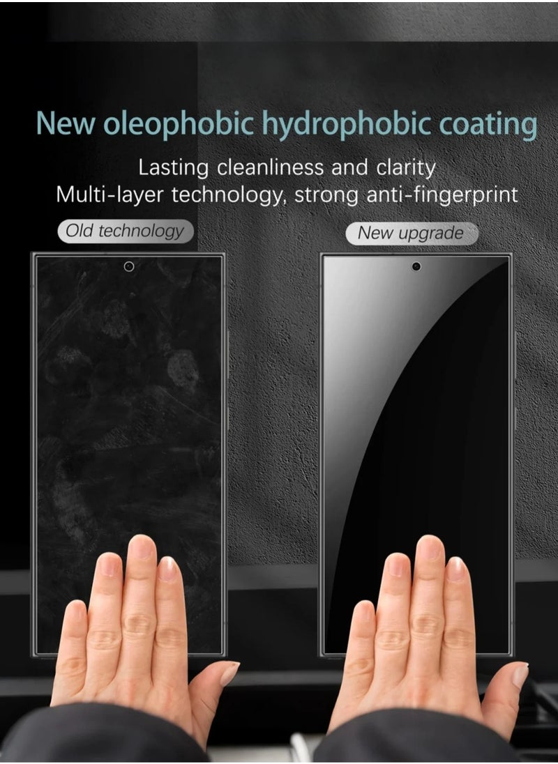 2-Pack Tempered Glass Screen Protector for Samsung Galaxy S24 Ultra 6.8'' 2024 [Support Fingerprint Unlock] Not for Galaxy S24 Plus & S24[Full Coverage] with Transparent HD Clear Anti-Scratch