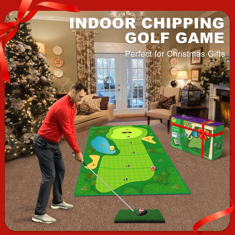 Chipping Golf Game Mat, , Indoor Outdoor Golf Practice for Adults and Kids, Sticky Ball Mat with Sticky Balls Set, Backyard Games Outdoor Toys for Kids - Image 2
