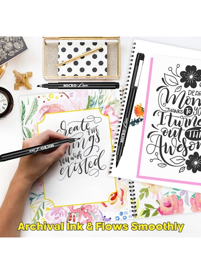 Dyvicl Hand Lettering Pens, Calligraphy Brush Pens Art Markers for Beginners Writing, Sketching, Drawing, Illustration, Scrapbooking, Journaling, Black Ink Pen Set, 8 Sizes - Image 5
