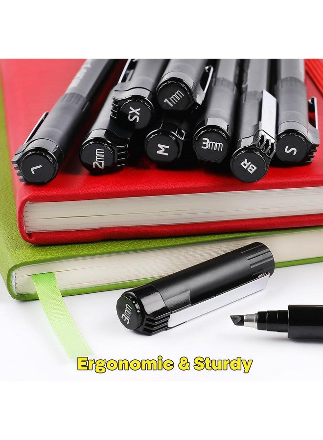 Dyvicl Hand Lettering Pens, Calligraphy Brush Pens Art Markers for Beginners Writing, Sketching, Drawing, Illustration, Scrapbooking, Journaling, Black Ink Pen Set, 8 Sizes - Image 3