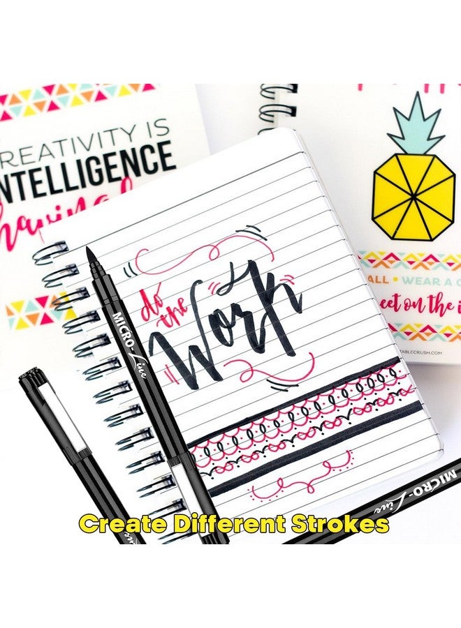 Dyvicl Hand Lettering Pens, Calligraphy Brush Pens Art Markers for Beginners Writing, Sketching, Drawing, Illustration, Scrapbooking, Journaling, Black Ink Pen Set, 8 Sizes - Image 4