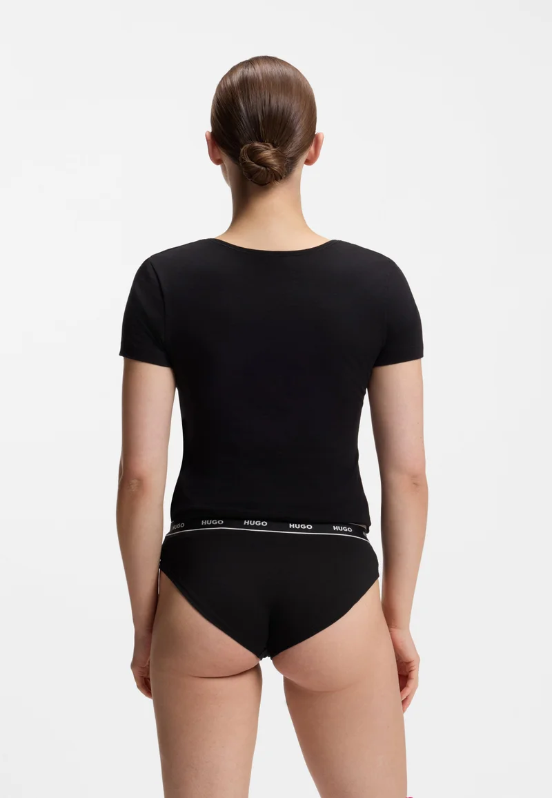 HUGO Black Stretch-cotton briefs with logo waistband for Women | Best Price UAE