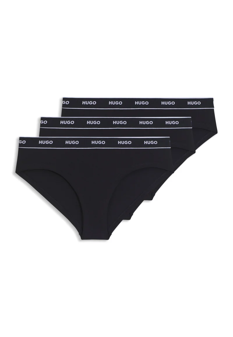HUGO Black Stretch-cotton briefs with logo waistband for Women | Best Price UAE