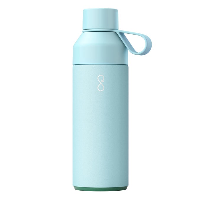 BIG 34 OZ STAINLESS STEEL WATER BOTTLE REUSABLE SUSTAINABLE KEEPS DRINKS COLD HOT ECO FRIENDLY GIFT SKY BLUE