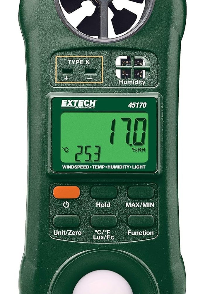 Extech 45170 Four in One Environmental Meter - Hygro-Thermo-Anemometer-Light - Image 1
