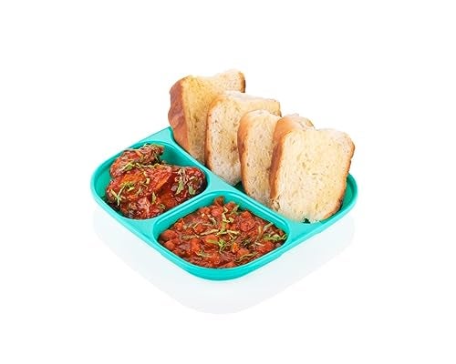 Puno Puno Set of 4 Plastic Food Plate with Partitions/Unbreakable Snack plates set of 4. - Image 4