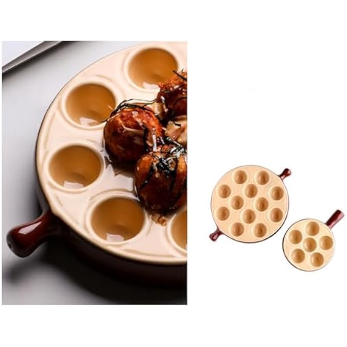 rayihni 2Pcs Ceramic Escargot Plates Appetizer Dishes Baked SnailsBaked Scallop 675Inch With Handle Footed Dishes Oven Safe Holes Set For Home Restaurant Hotel Size  B - Image 5
