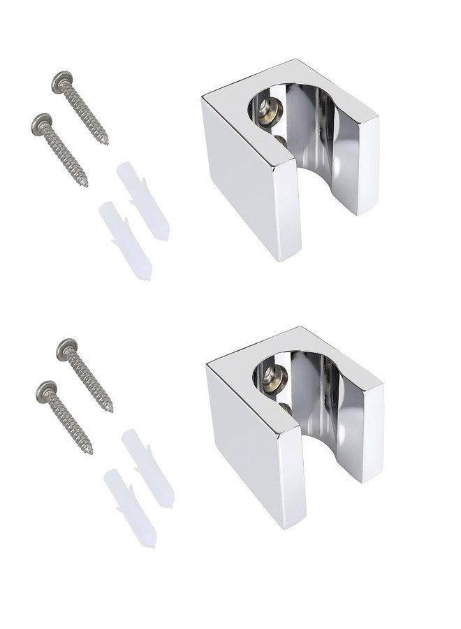 MHS Universal Health Faucet Wall Hook Stand Holder High Grade Aluminium Chrome Plated with Screw and Wall Plug (2) - Image 1