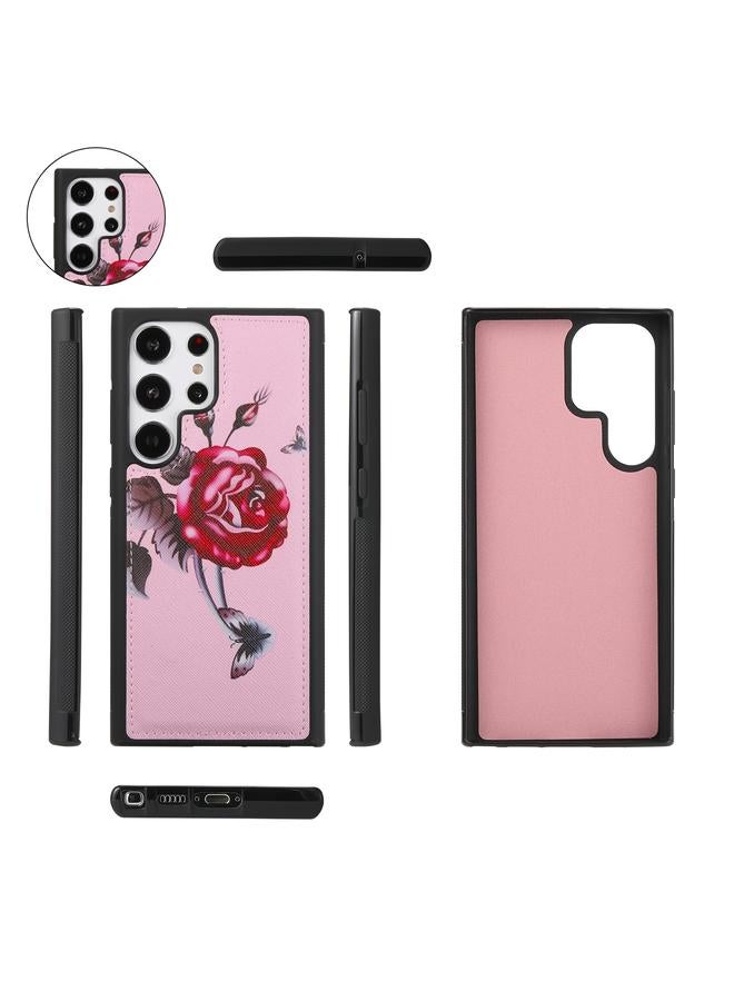 S-TOP Case For Samsung Galaxy S23 Ultra 5G Flower Multi-functional Crossbody Zipper Wallet Leather Phone Case - Image 2