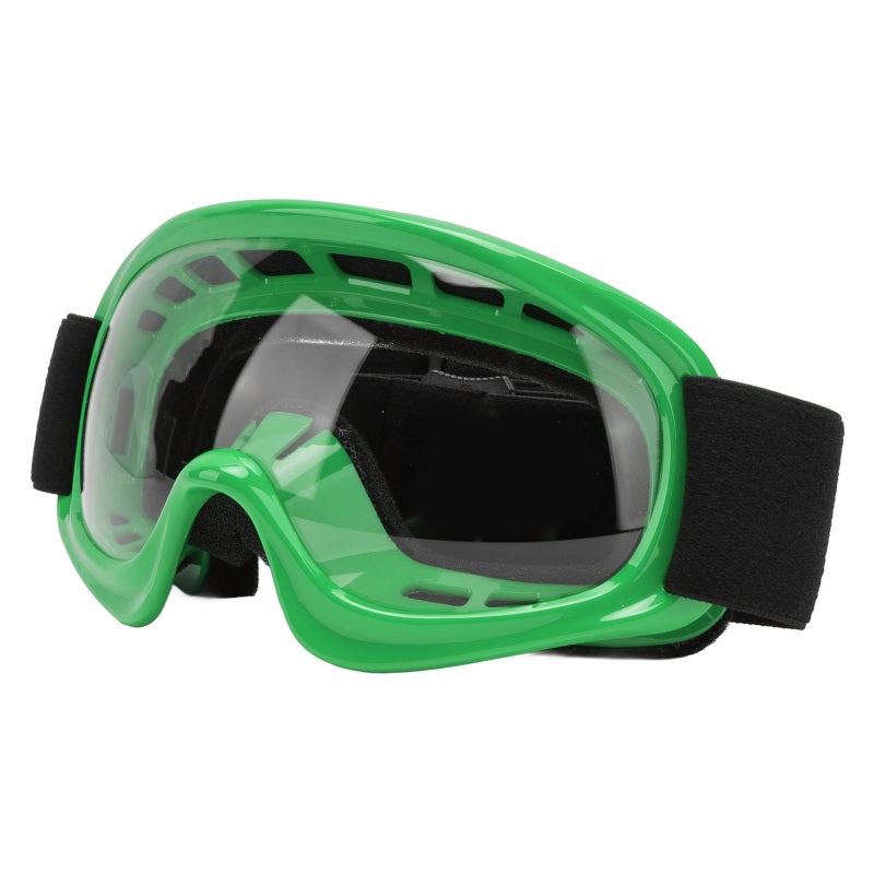 Kids Dirt Bike Goggles: Green Premium Flexible Frame - Windproof UV Protection Adjustable Strap for Youth Outdoor Off Road Activities - Image 2
