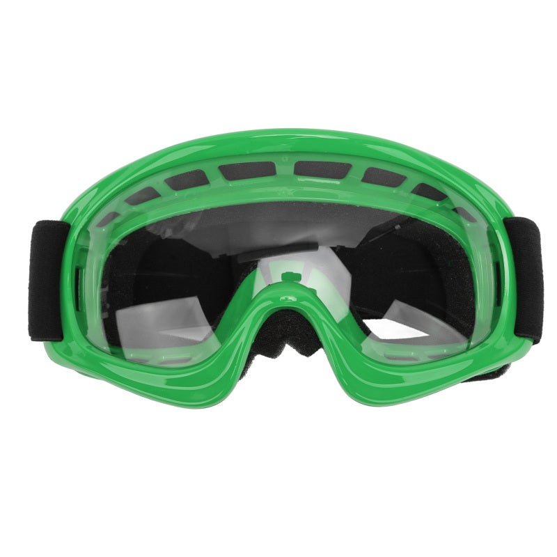 Kids Dirt Bike Goggles: Green Premium Flexible Frame - Windproof UV Protection Adjustable Strap for Youth Outdoor Off Road Activities - Image 1