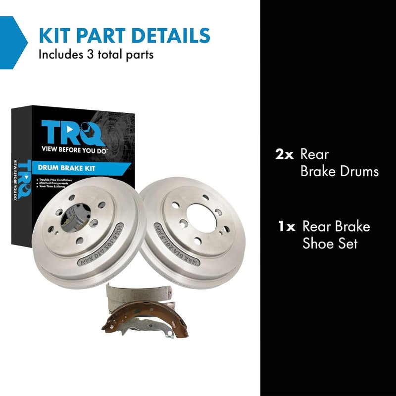 TRQ Rear Brake Drum & Shoe Kit for 11-16 Ford Fiesta New - Image 2